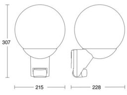 Steinel L 585 S Black Classic Globe Outdoor Wall Light Pir Motion Sensor Adjustable - thumbnail 4