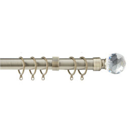 Home Treats Metal Curtain Pole Set Extendable 40Cm To 218Cm Antique Brass 25mm Curtain Rail - thumbnail 1