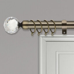 Home Treats Metal Curtain Pole Set Extendable 40Cm To 218Cm Antique Brass 25mm Curtain Rail - thumbnail 2