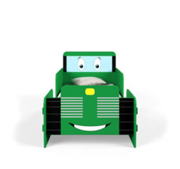Kidsaw Tractor Toddler Junior Bed In Green With Yellow Wheels - thumbnail 3