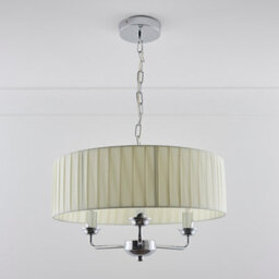 K Living Giulia 3 Light Chrome Chandelier And Cream Shade - thumbnail 3