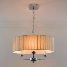 K Living Giulia 3 Light Chrome Chandelier And Cream Shade - thumbnail 2