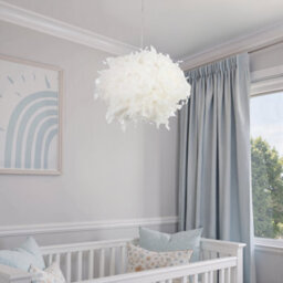 Inlight Melito White Feather Ball Cylinder Light Shade (D)40Cm
