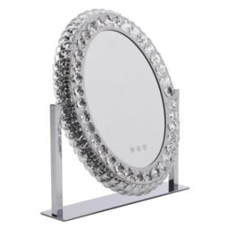 Living And Home Vanity Makeup Mirror With Lights Large Oval Crystal Lighted Mirror For Bedroom - thumbnail 4