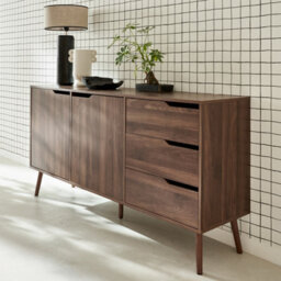 Sweeek - 160Cm Walnut Wood-Effect Sideboard Walnut 160X40X80 Cm - Nepal - thumbnail 6