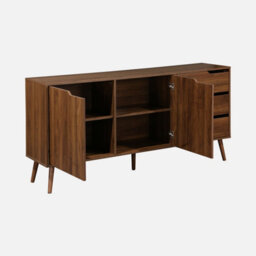 Sweeek - 160Cm Walnut Wood-Effect Sideboard Walnut 160X40X80 Cm - Nepal - thumbnail 2