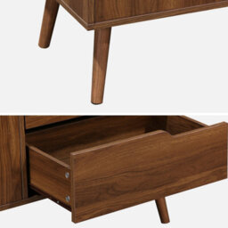 Sweeek - 160Cm Walnut Wood-Effect Sideboard Walnut 160X40X80 Cm - Nepal - thumbnail 4