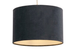 Lighting Collection Urban Noir Charcoal Fabric Drum Pendant Light Shade 30Cm - thumbnail 2