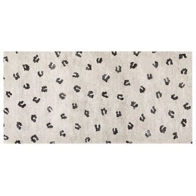 Beliani Rug Afis Beige 80 X 150 Cm Cotton - image 1