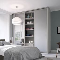 Spacepro Classic Shaker Mirrored Gloss Dove Grey 3 Door Sliding Wardrobe Door Kit (H)2220mm (W)1680mm - thumbnail 3