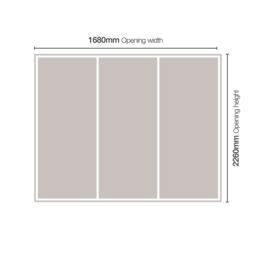 Spacepro Classic Shaker Mirrored Gloss Dove Grey 3 Door Sliding Wardrobe Door Kit (H)2220mm (W)1680mm - thumbnail 4