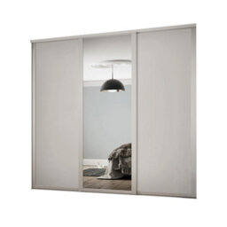 Spacepro Classic Shaker Mirrored Gloss Dove Grey 3 Door Sliding Wardrobe Door Kit (H)2220mm (W)1680mm - thumbnail 1