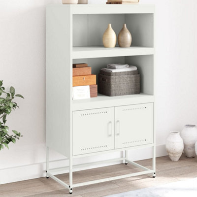 Berkfield Highboard White 68.5X38.5X123.5 Cm Steel - image 1