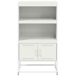 Berkfield Highboard White 68.5X38.5X123.5 Cm Steel - thumbnail 6