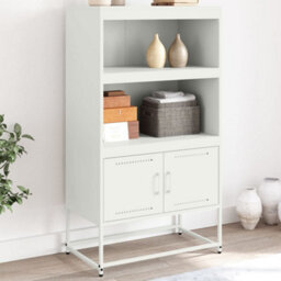 Berkfield Highboard White 68.5X38.5X123.5 Cm Steel