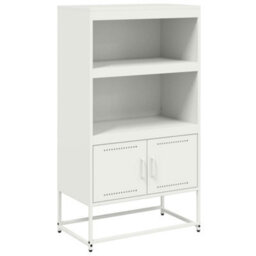 Berkfield Highboard White 68.5X38.5X123.5 Cm Steel - thumbnail 2