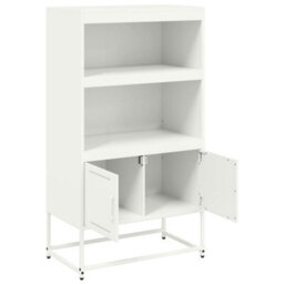 Berkfield Highboard White 68.5X38.5X123.5 Cm Steel - thumbnail 9