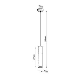 Sollux Lighting Borgio Concrete & Steel White 1 Light Classic Pendant Ceiling Light - thumbnail 4