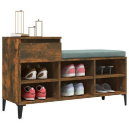 Walplus Shoe Cabinet Smoked Oak 102X36X60 Cm Engineered Wood - thumbnail 4
