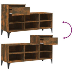 Walplus Shoe Cabinet Smoked Oak 102X36X60 Cm Engineered Wood - thumbnail 9