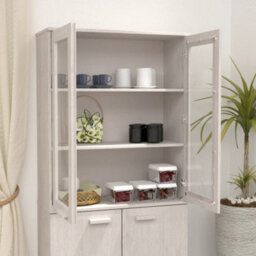 Berkfield Top For Highboard White 85X35X100 Cm Solid Wood Pine - thumbnail 3