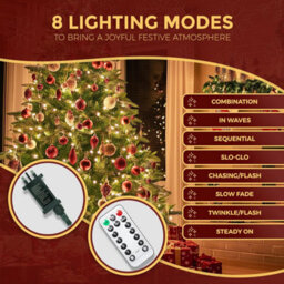 Festive Fix Christmas Tree Lights 200 Led 20M Waterproof String Decorations Remote 8 Modes Energy Saving Indoor/outdoor Xmas Light - thumbnail 4