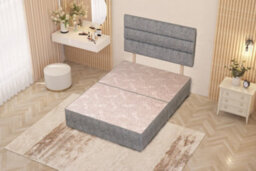 Somnior Beds Somnior Chambery Tweed Fabric 4Ft Small Double Divan Bed Base With Upholstered Headboard Grey - thumbnail 3