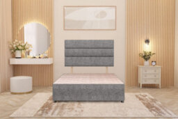 Somnior Beds Somnior Chambery Tweed Fabric 4Ft Small Double Divan Bed Base With Upholstered Headboard Grey - thumbnail 2