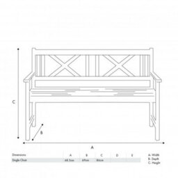 Pacific Lifestyle Grey 3 Seater Acacia Wood Bench For Garden - thumbnail 2