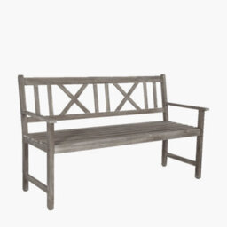 Pacific Lifestyle Grey 3 Seater Acacia Wood Bench For Garden - thumbnail 6