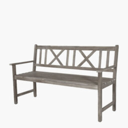 Pacific Lifestyle Grey 3 Seater Acacia Wood Bench For Garden - thumbnail 5
