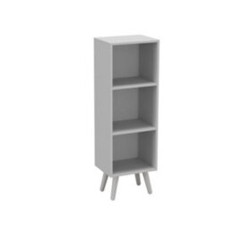 Urbn-Living Urbnliving 80Cm Height 3 Tier White Wooden Storage Cube Bookcase Scandinavian Style White Legs - thumbnail 1