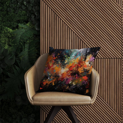 Warren Reed Designer A Vibrant Abstract Painting Outdoor Cushion 60Cm X 60Cm