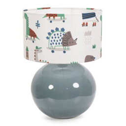 Valuelights Bosco Eucalyptus Ceramic Table Lamp With Cartoon Dino Drum Shade - Led Bulb Included - thumbnail 2