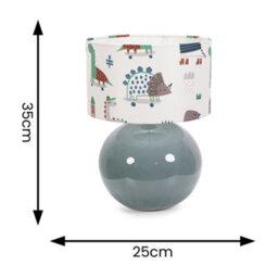 Valuelights Bosco Eucalyptus Ceramic Table Lamp With Cartoon Dino Drum Shade - Led Bulb Included - thumbnail 4