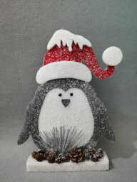 Shatchi 20Ccm Red Penguin Christmas Tabletop Figures Window  Glitter Foam Showpiece Decorations - thumbnail 3
