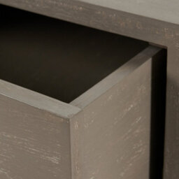 Pacific Lifestyle Grey Wash Mango Wood Dressing Table With 2 Drawers And Silver Metal Frame 100Cm, Ambroso - thumbnail 9