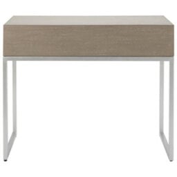 Pacific Lifestyle Grey Wash Mango Wood Dressing Table With 2 Drawers And Silver Metal Frame 100Cm, Ambroso - thumbnail 6
