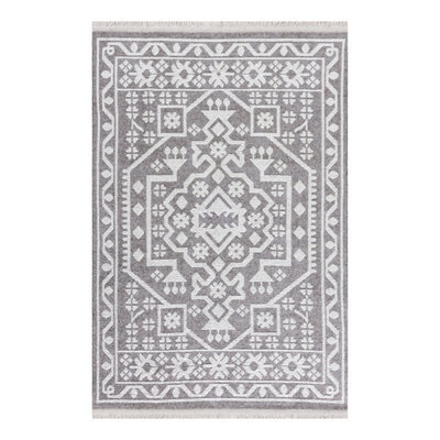 Vintage Medallion Grey Traditional Medium Rug, (L)170Cm X (W)120Cm - image 1