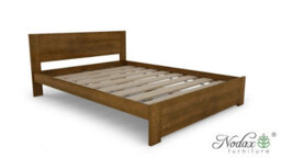 Nodax King Bed Frame, F11, Solid Pine Wood, Easy Assembly, Sturdy Slats & Extra Support Legs, 5Ft, Walnut Finish - thumbnail 3