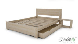 Nodax King Bed Frame, F11, Solid Pine Wood, Easy Assembly, Sturdy Slats & Extra Support Legs, 5Ft, Walnut Finish - thumbnail 5