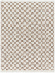 Livabliss Birmingham-Modern Black Grey Brown Checkered Soft Plush Pile Living Dining Bedroom Rug 200 X 275 Cm Easy Care, Non Shedding - thumbnail 1