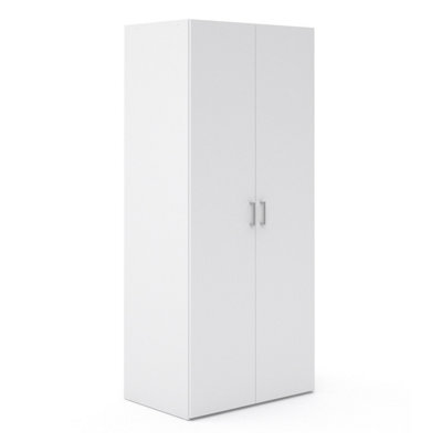 Furniture To Go Space Wardrobe With 2 Doors White 1750 (W) 77.6 X  (H) 175.4 X  (D) 49.4Cm - image 1