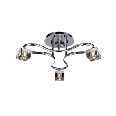 Luminosa Lighting Luminosa Sisco Semi Flush Round 3 Light G9 Polished Chrome - image 1