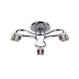 Luminosa Lighting Luminosa Sisco Semi Flush Round 3 Light G9 Polished Chrome - thumbnail 1