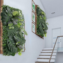 Living And Home Green Artificial Plant Fake Grass Decoration Wall Panel 600 X 400 mm - thumbnail 2