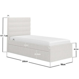 Flair Ari Upholstered Single Bed With Trundle Beige Boucle - thumbnail 7