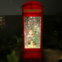 Christmas Snow Globes Red Phone Box Light Up Globe - Large Durable Christmas Lantern - thumbnail 1