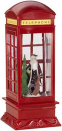 Christmas Snow Globes Red Phone Box Light Up Globe - Large Durable Christmas Lantern - thumbnail 2