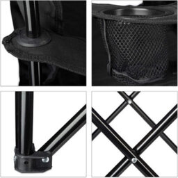 Black-Set Of 2 Folding Camping Chair Portable Patio Garden Fishing Outdoor Beach Seat - thumbnail 5
